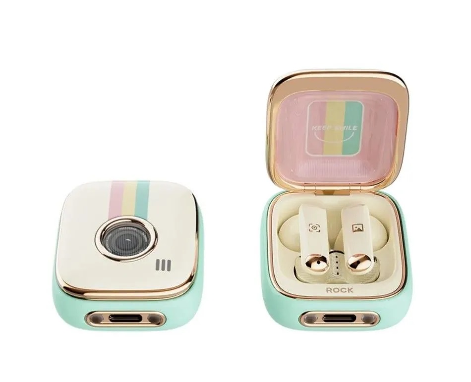 Беспроводные наушники Rock Retro Style TWS Earphone Camera